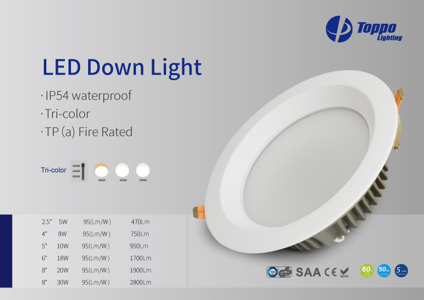 TUV SAA CE ROHS Mercato in Europa TP (a) Fire Down Down Light TUV SAA CE ROHS Europe market TP(a) Fire Led Down Light